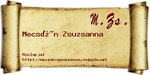 Mecsán Zsuzsanna névjegykártya